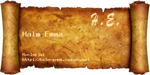 Halm Emma névjegykártya